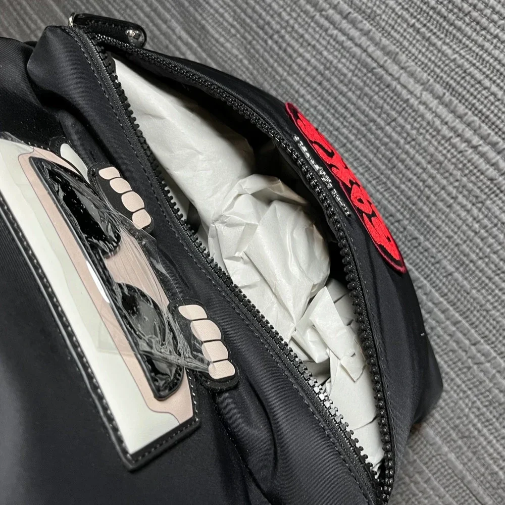 Karl Lagerfeld Paris K/Ikonik Nylon Backpack Black Love Karl Heart Patch New